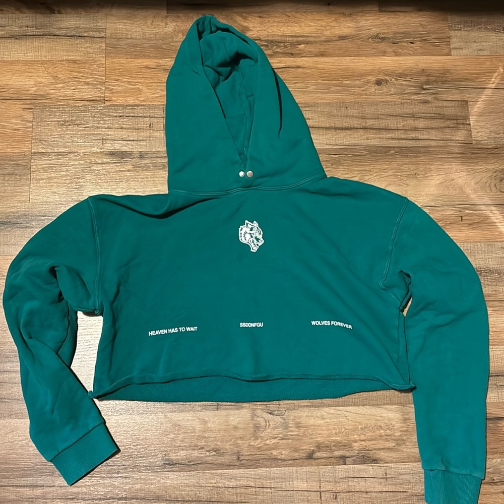 Darc Sport Emerald Green Crop Moth Hoodie Size L